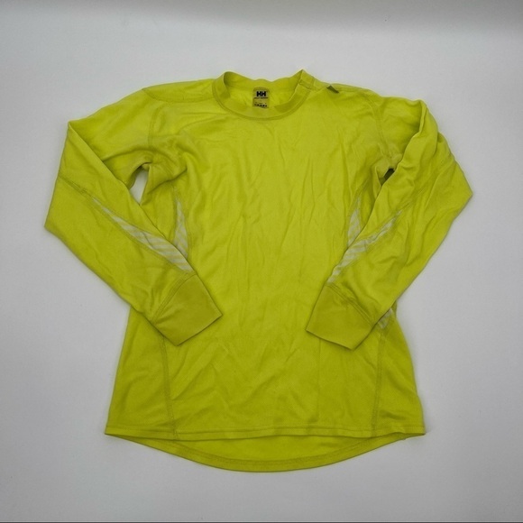 HELLY HANSEN Womens Lifa Active stripe crew Baselayer Long Sleeved Yellow size L - Picture 1 of 10